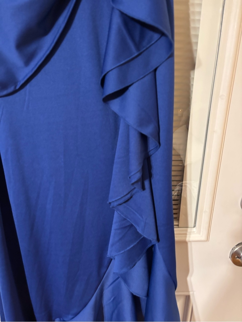 Amazon Royal Blue High-Low Ruffle V-Neck Dress - Picture 7 of 13